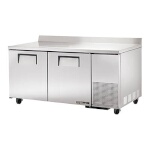 True TWT-67-HC - Work Top Refrigerator, two-section, (2) solid doors, (4) shelves